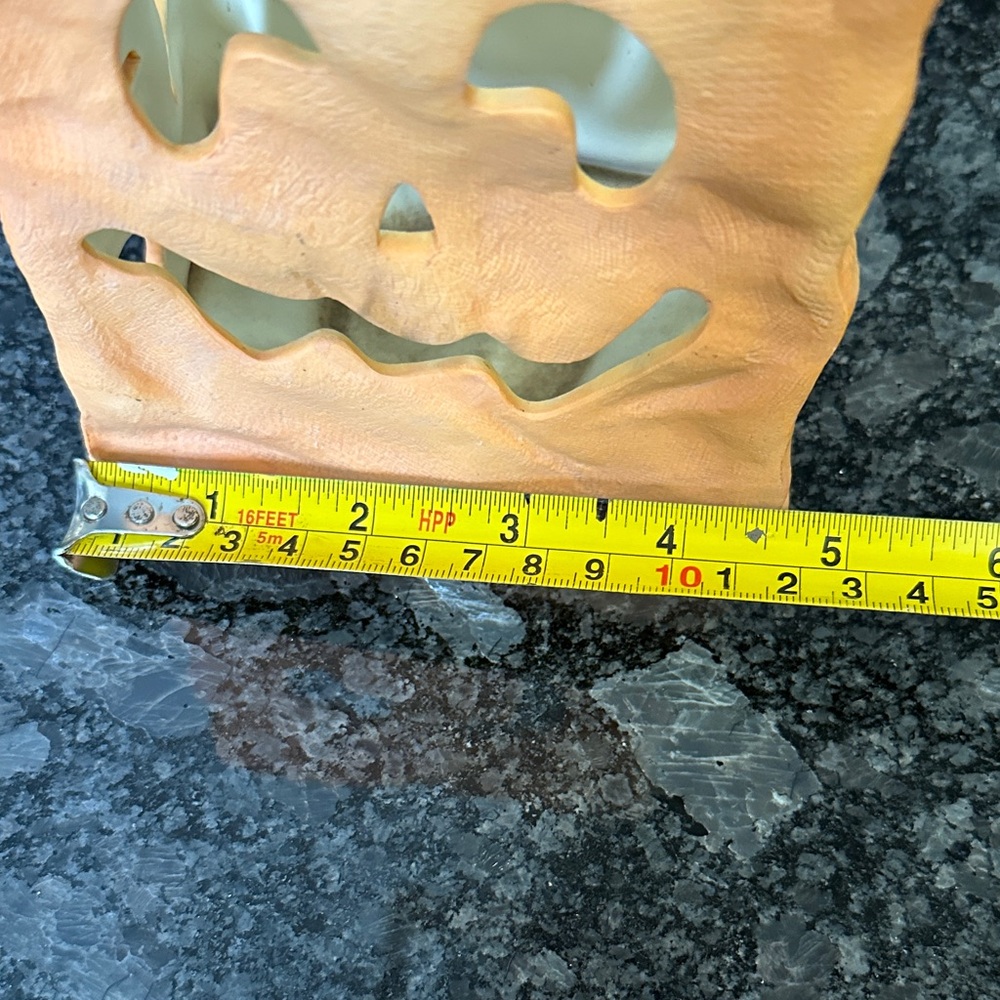 PartyLite Orange Pumpkin Luminary 6” Candle Holder Ceramic Halloween Fall GUC - Picture 10 of 11